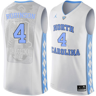 Men #4 Brandon Robinson North Carolina Tar Heels College Basketball Jerseys Sale-White